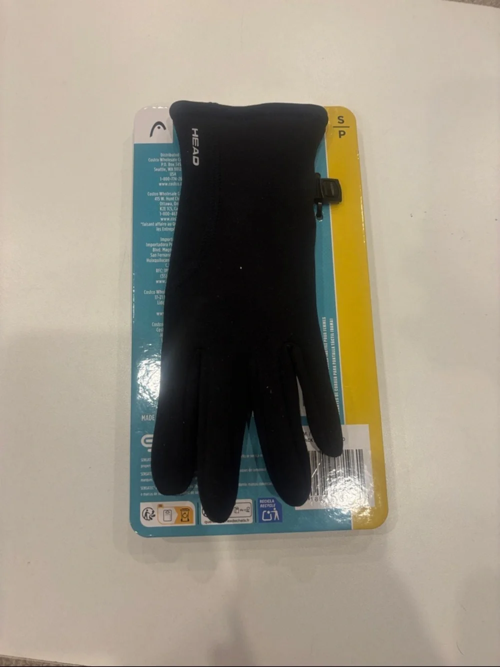 HEAD Black Winter Gloves with Subtle Logo
